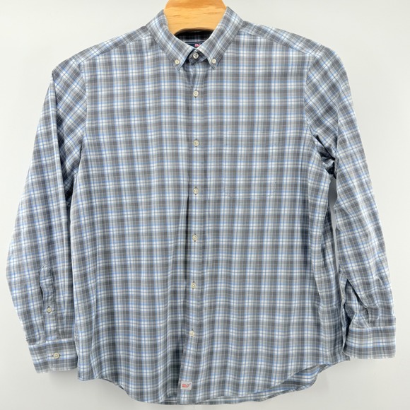 Vineyard Vines Performance XL Blue Gray Plaid Classic Fit Murray Shirt - Picture 2 of 10